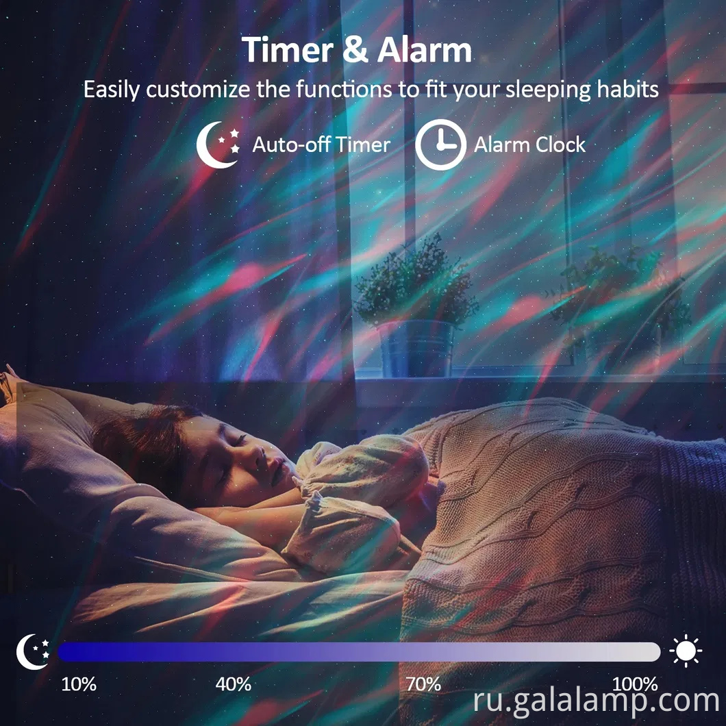 Aurora Star Projector Galaxy Projector Lights для спальни, Wi -Fi Heampula Proctor Proctor Night Light с музыкальной динамикой